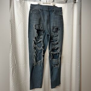 American Eagle Outfitters Blue Skinny Distressed Jeans